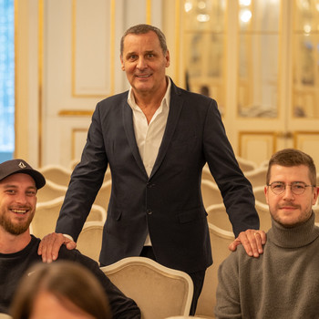 Matic Gselman, Danilo Rošker, direktor SNG Maribor in Matic Kašnik <em>Foto: Boštjan Lah</em>